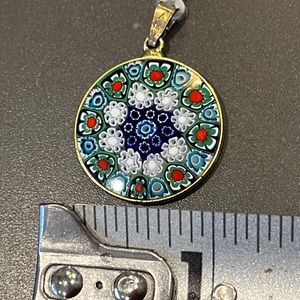 Antica Murrina Venezia 14k gold flower glass pendant